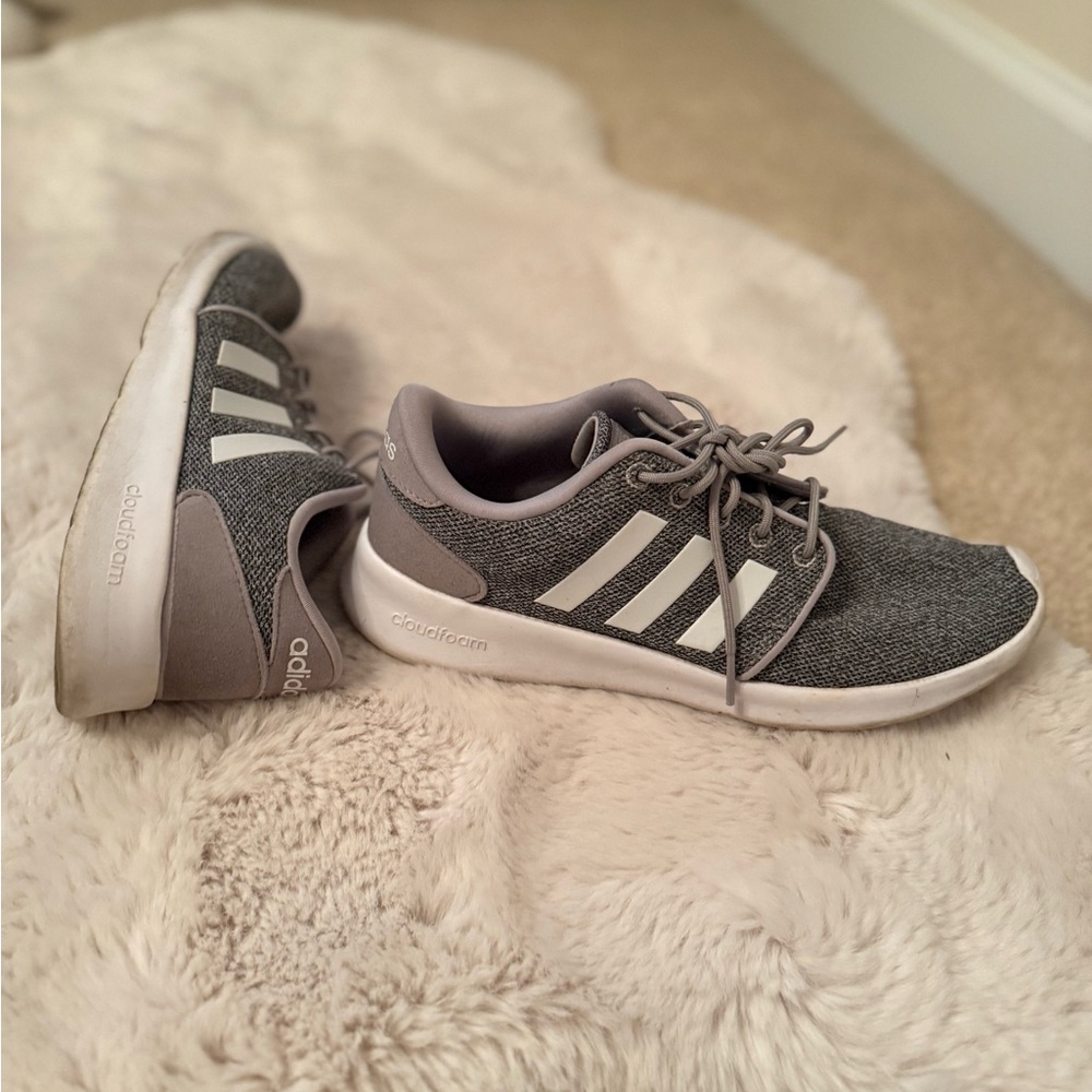 Adidas Cloudfoam Gray and White Sneakers